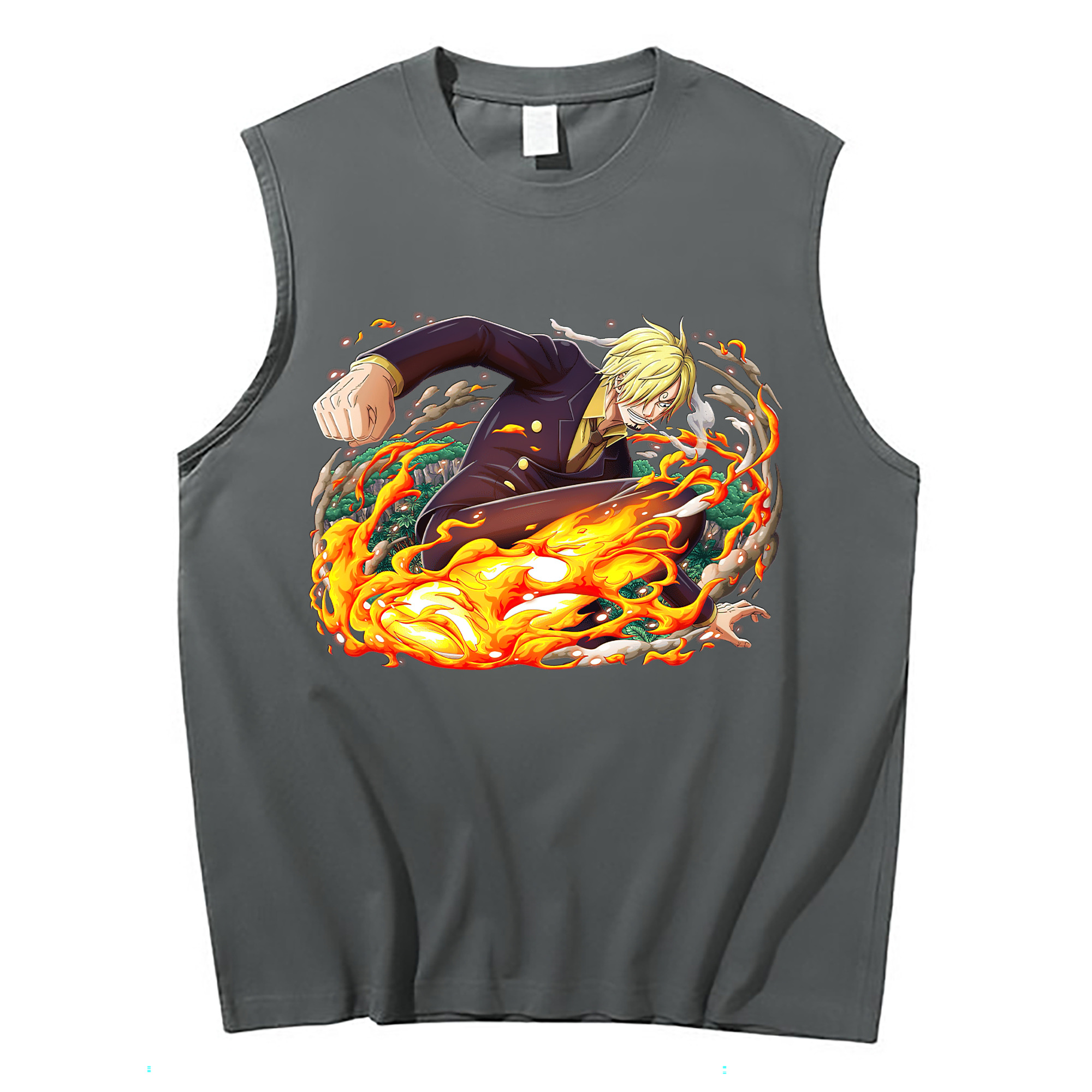 （画像用） ワンピース サンジ ONE PIECE Sanji コットン100％タンクトップ（フロントプリント）